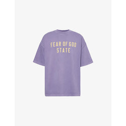 Mens Fear Of God Essentials Relaxed-fit brand-print cotton-jersey T-shirt