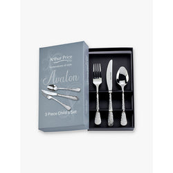 Arthur Price Avalon 3-piece children's stainless-steel cutlery set