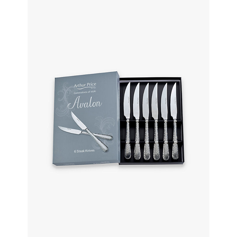 Arthur Price Avalon set of six stainless steel steak knives