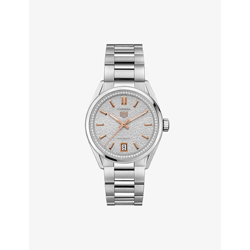 Tag Heuer WBN231B.BA0001 Carrera Date stainless-steel and 0.288ct diamond automatic watch