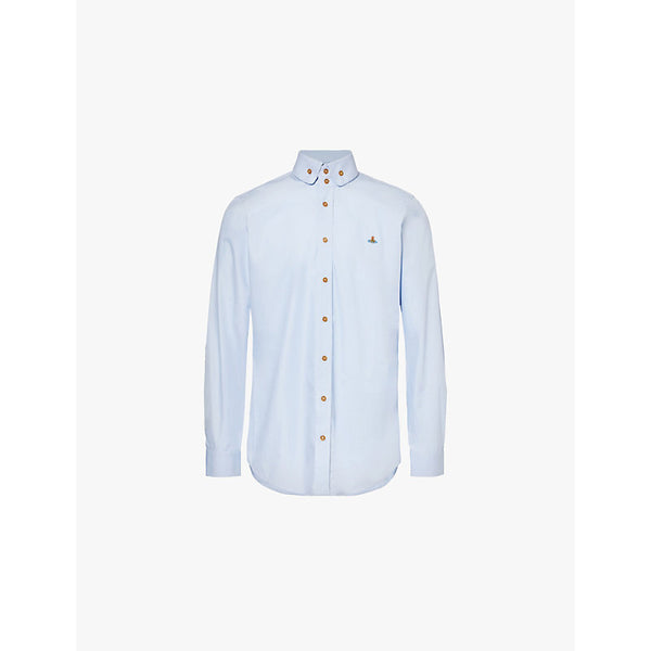  Vivienne Westwood Embroidered-branding pleats regular-fit cotton shirt