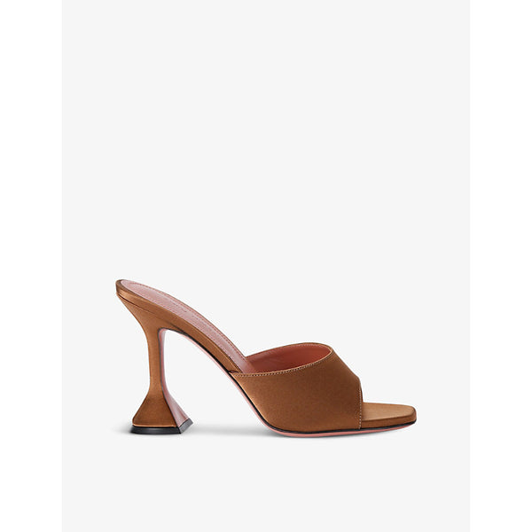 Amina Muaddi Lupita 95 flared-heel satin heeled mules