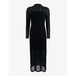  Ro&Zo High-neck slim-fit lace-knit midi dress