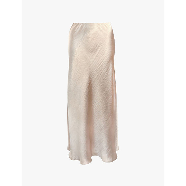  Ro&Zo Relaxed-fit high-rise satin maxi skirt