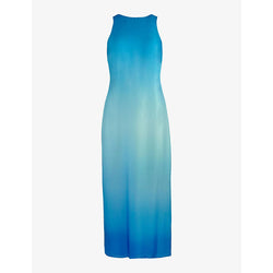 Ro&Zo Camilla round-neck ombre-print recycled-polyester maxi dress | RO&ZO