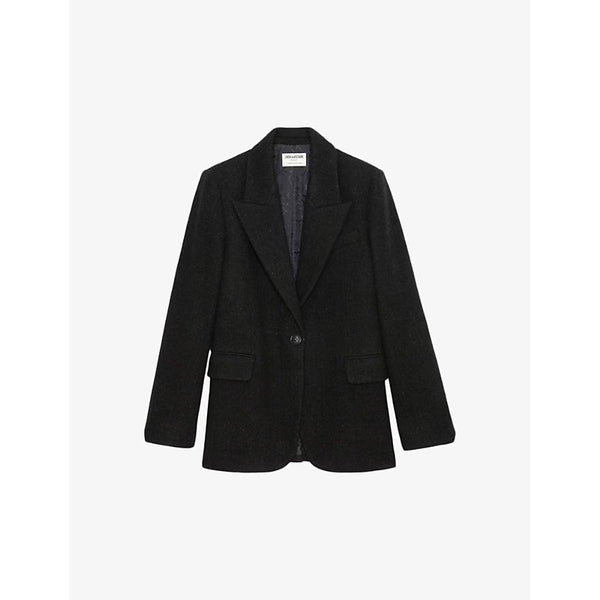 Zadig&Voltaire Vingt herringbone-pattern wool-blend jacket