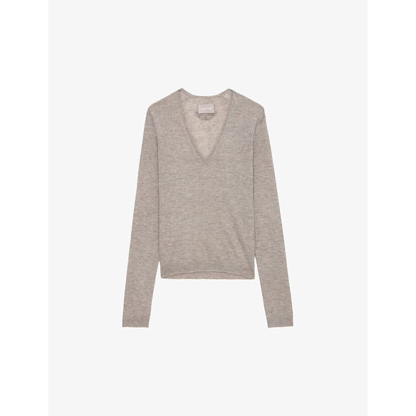 Zadig&Voltaire Rivy embroidered-wings cashmere jumper