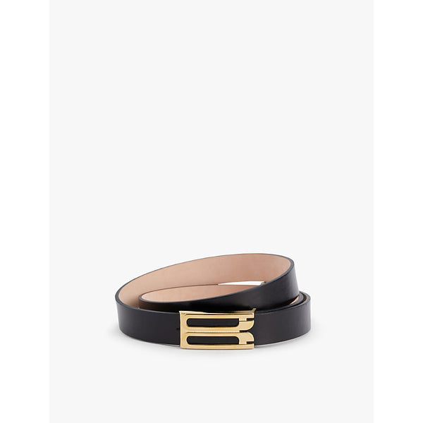  Victoria Beckham Jumbo frame gold-toned buckle leather belt