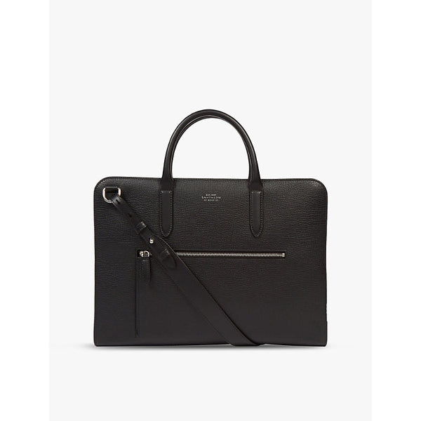 Smythson Ludlow Ultra-Slim grained-leather briefcase | Smythson