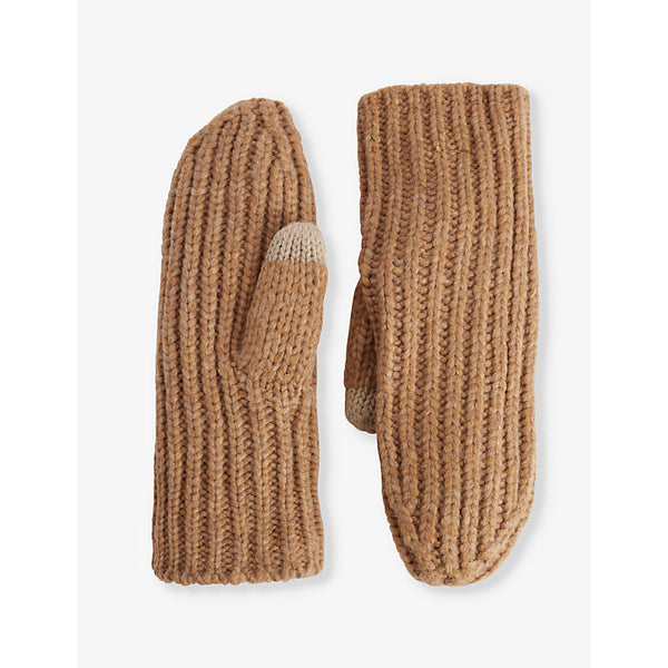 Ugg Chunky-rib stretch-knit mittens