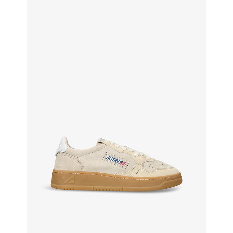 Autry Medalist contrast-sole low-top leather trainers