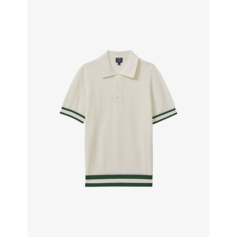  Reiss Quinn half-button short-sleeve cotton polo