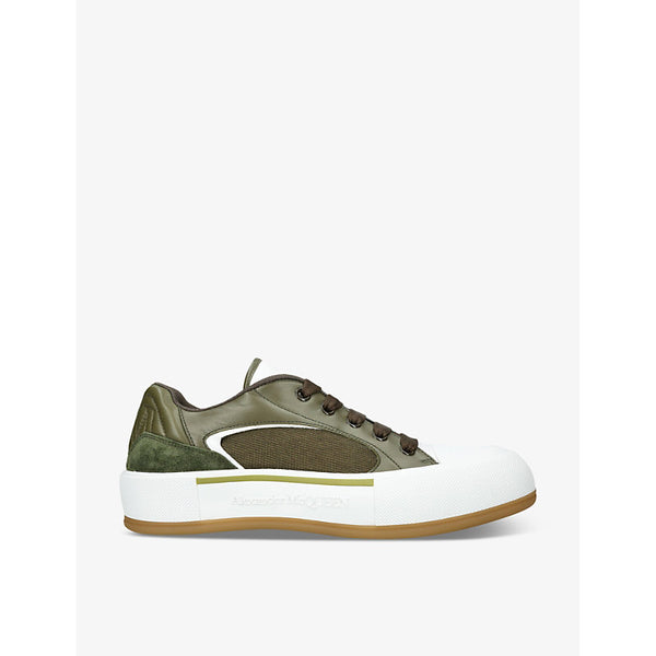 Alexander Mcqueen Deck leather and canvas low-top trainers | Alexander Mcqueen