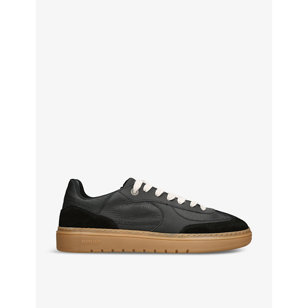 Represent Virtus leather and suede low-top trainers