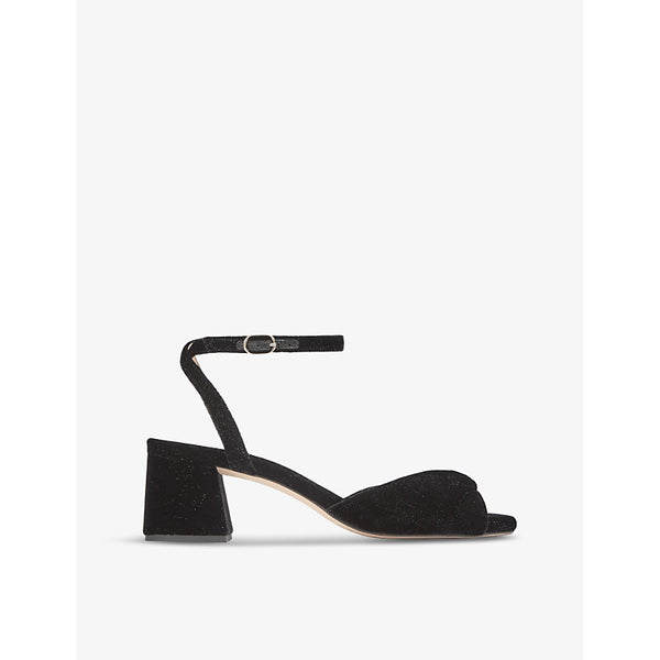 Lk Bennett Joelle twist-front velvet heeled sandals | Lk Bennett