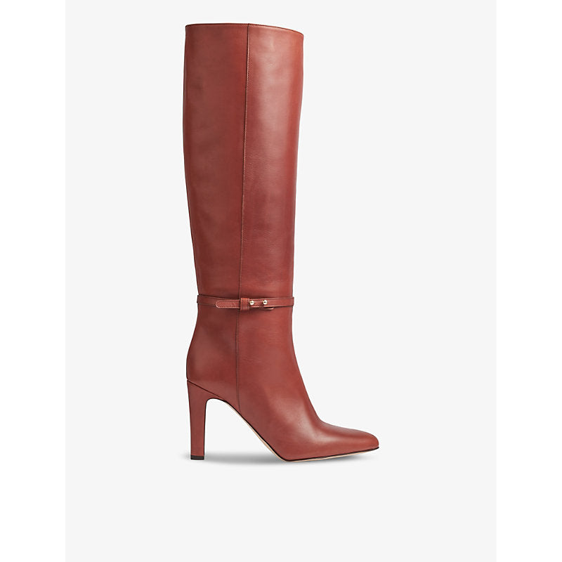 Lk Bennett Caterina almond-toe leather knee-high boots