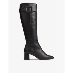 Lk Bennett Carlotta buckle-embellished heeled leather knee-high boots