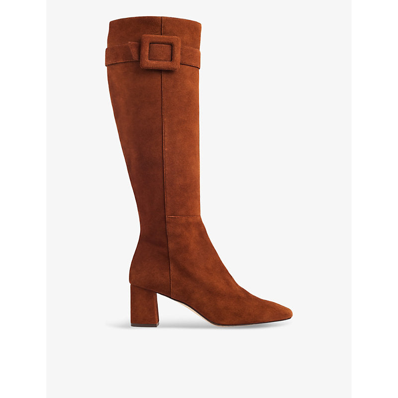 Lk Bennett Carlotta block-heel suede knee-high boots