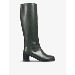 Lk Bennett Claude round-toe leather heeled knee-high boots