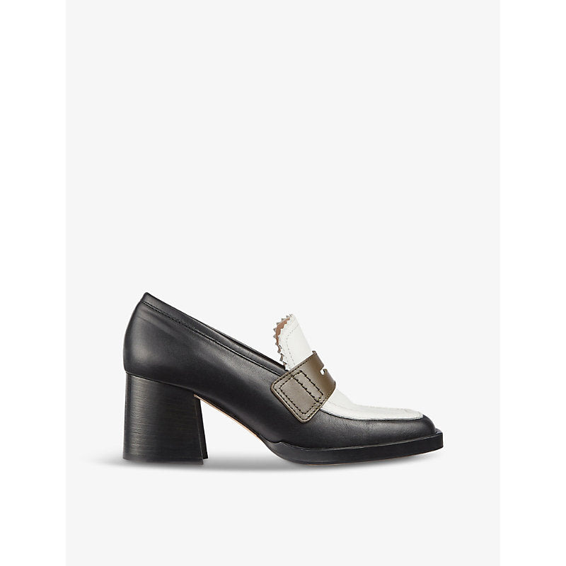 Lk Bennett Joss colour-block heeled leather loafers | Lk Bennett