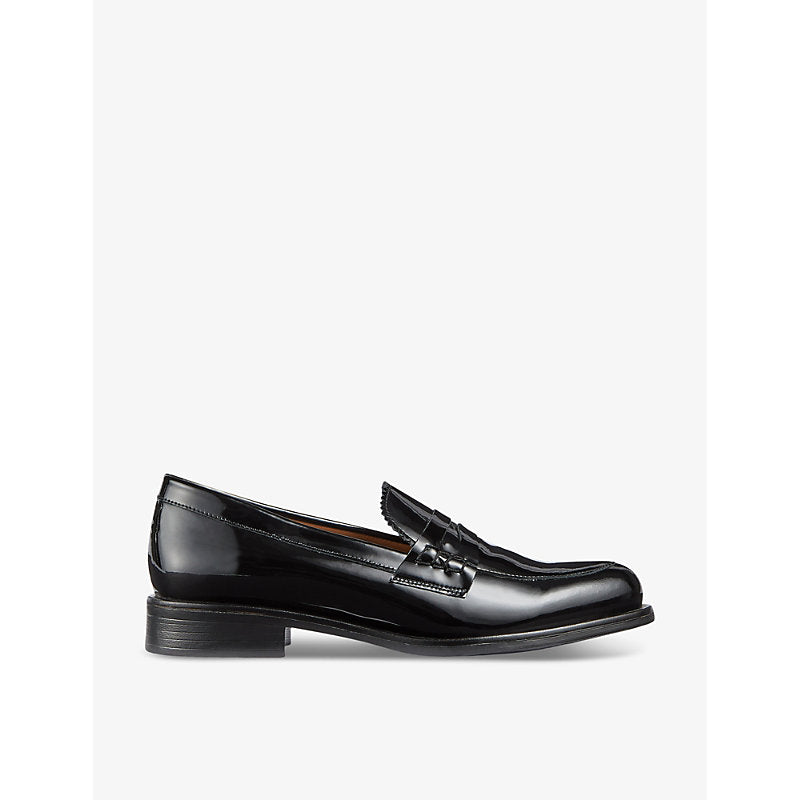 Lk Bennett Arissa penny-trim flat leather loafers