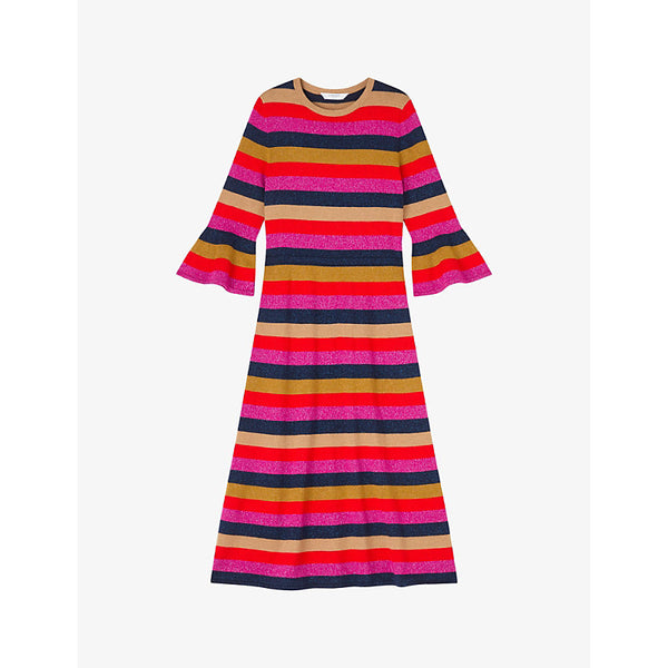 Lk Bennett Alice striped knitted midi dress