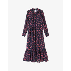 Lk Bennett Selina floral-print woven midi dress | LK BENNETT