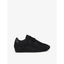 Kurt Geiger London Chelsea tag crystal-embellished faux-leather low-top trainers | Kurt Geiger London