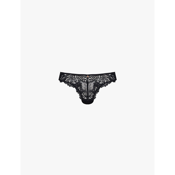  Savage X Fenty Romantic corded brand-charm lace thong