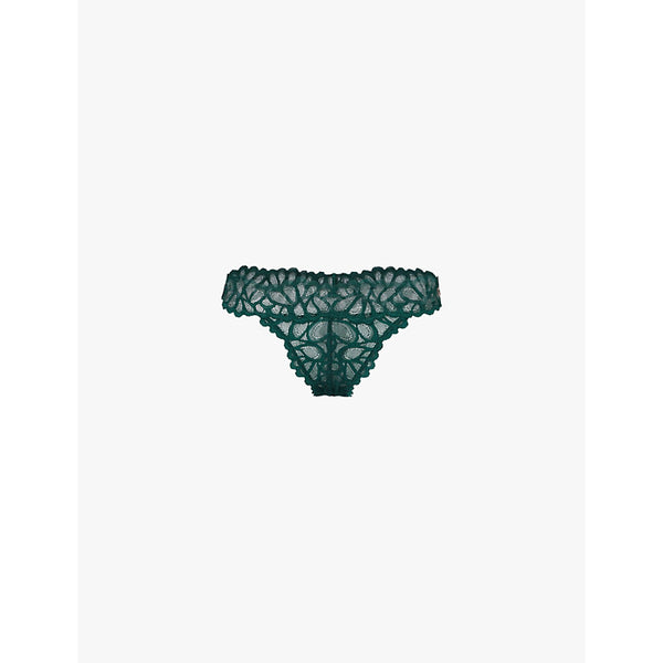  Savage X Fenty Not Sorry Lace mid-rise stretch-lace thong