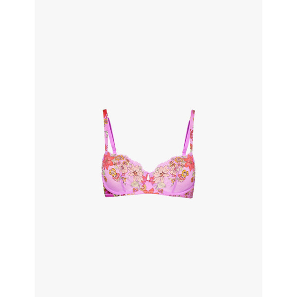  Savage X Fenty Mod Poppy Unlined Lace Balconette stretch-lace bra