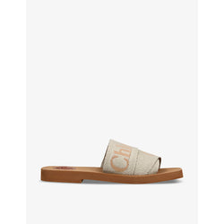 Chloe Woody logo-embroidered linen mules | Chloe