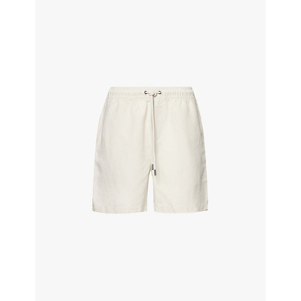  Onia Air 6' logo-tab linen-blend shorts