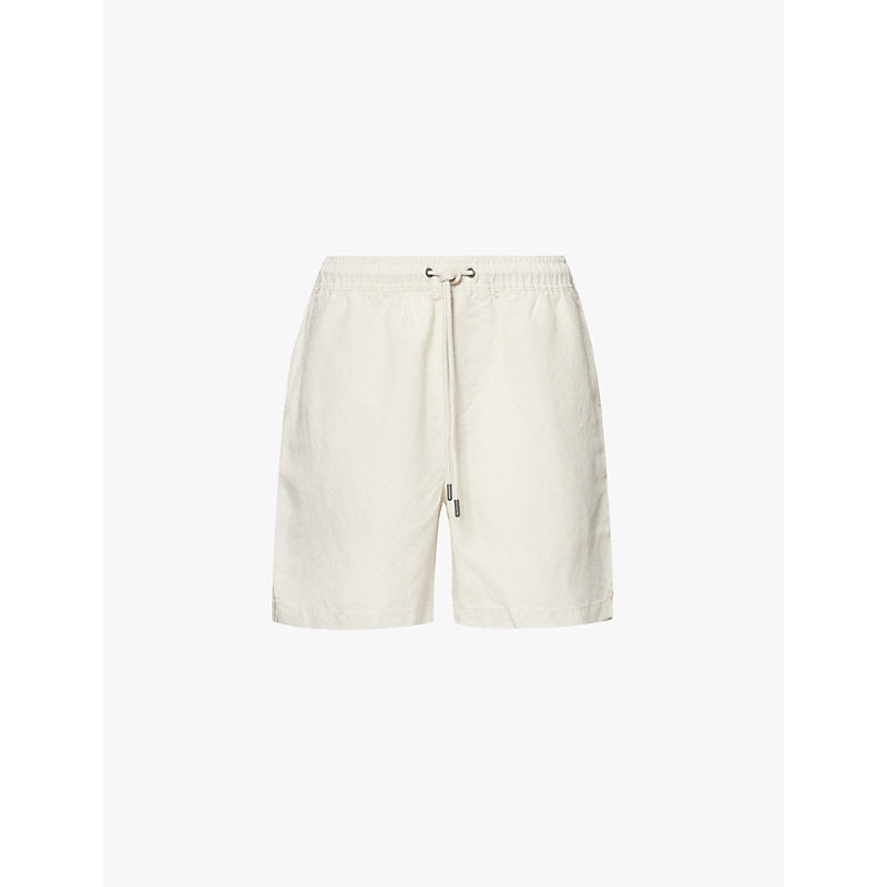  Onia Air 6' logo-tab linen-blend shorts