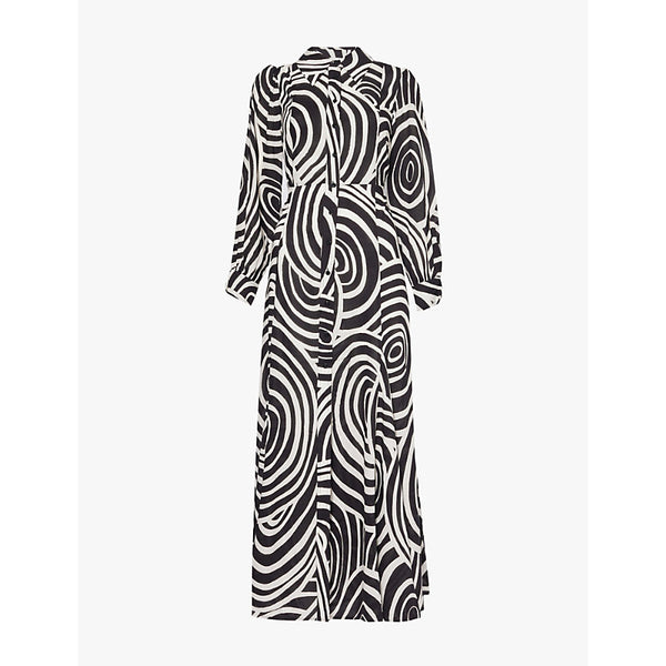 Rixo Maddison collar woven midi dress