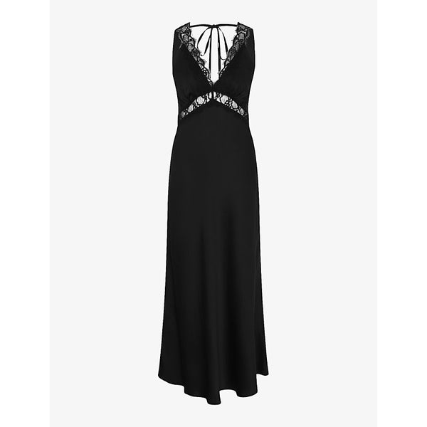 Omnes Aurelia V-neck lace-embroidered recycled-polyester maxi dress