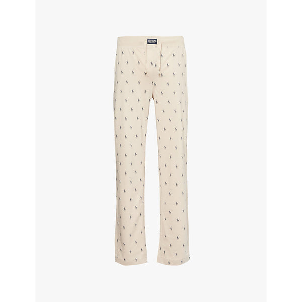  Polo Ralph Lauren Brand-pattern straight-leg cotton-jersey pyjama bottoms