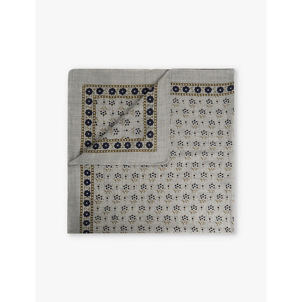 Soeur Classique floral-pattern twill wool scarf