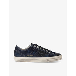  Golden Goose V-Star leather-star denim low-top trainers