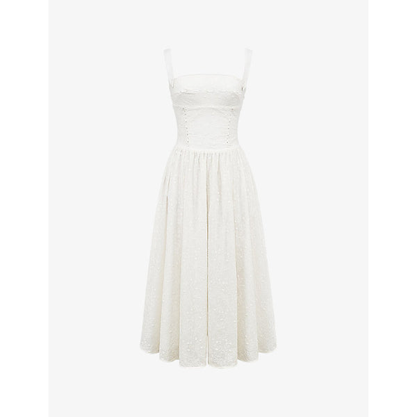  House Of Cb Vivien broderie-anglaise fitted-bodice cotton midi dress