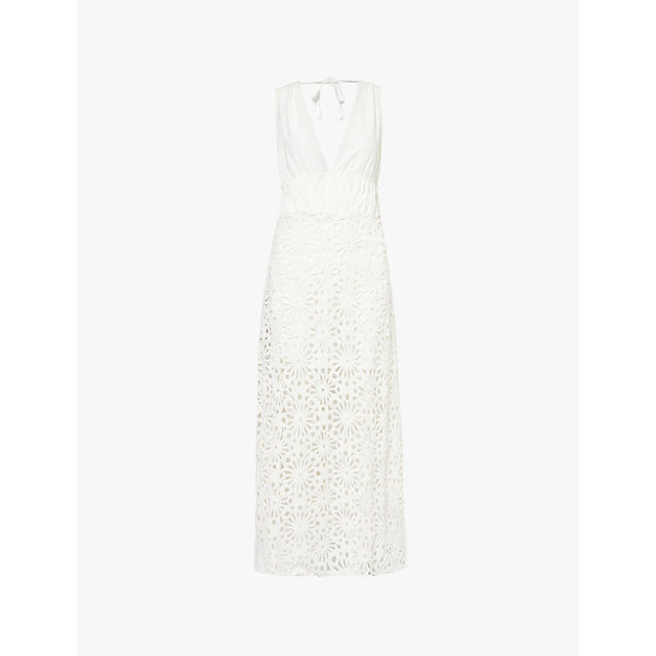 Amy Lynn Crochet-pattern halterneck cotton midi dress