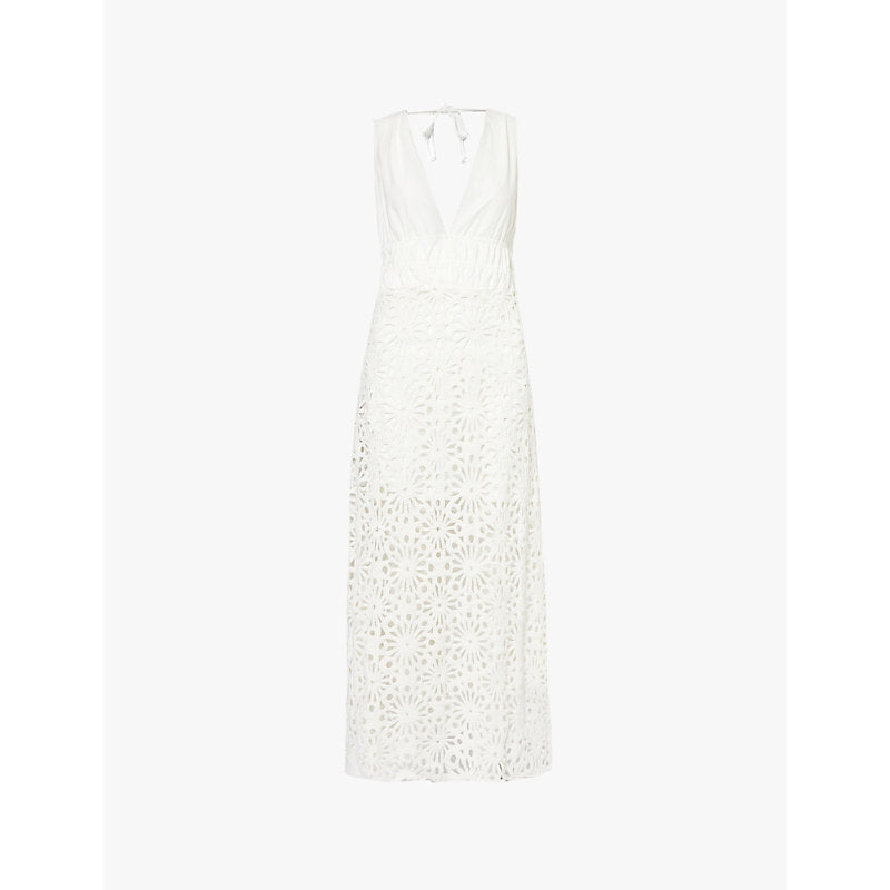 Amy Lynn Crochet-pattern halterneck cotton midi dress | AMY LYNN