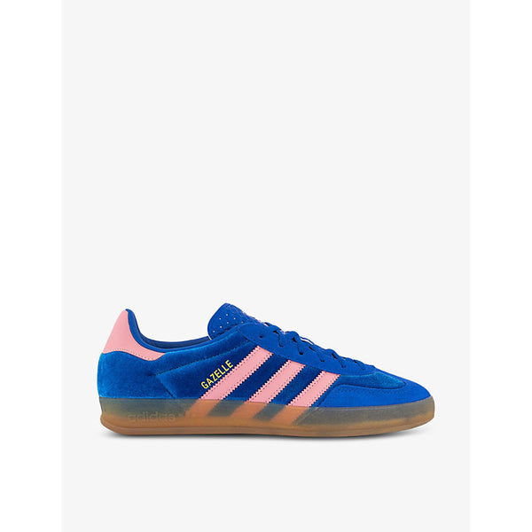 Adidas Gazelle Indoor logo-print velour and suede low-top trainers