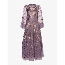 Needle And Thread Glisten long-sleeve sequin woven gown | NEEDLE AND THREAD