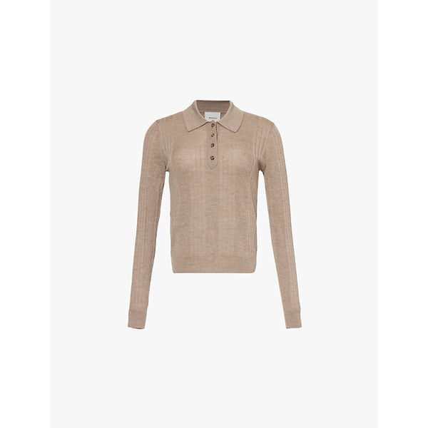  Reformation Hermia ribbed wool polo shirt