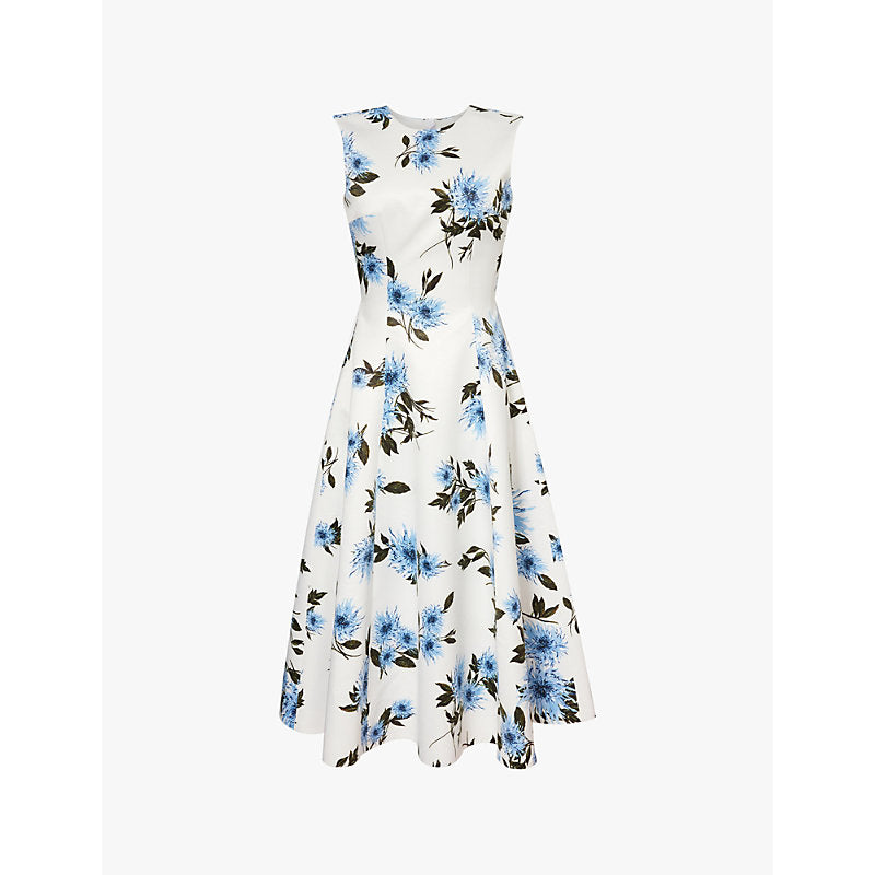 Emilia Wickstead Floral-print sleeveless woven midi dress | EMILIA WICKSTEAD