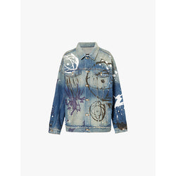 Mens Marc Jacobs x Futura painted trucker denim jacket