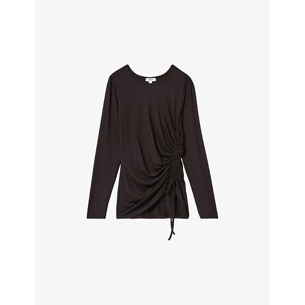 Reiss Riyo ruched stretch-jersey top