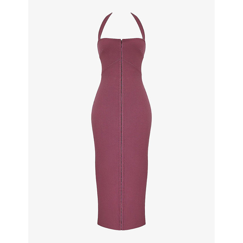 House Of Cb Mia halter-neck body-con woven maxi dress | HOUSE OF CB