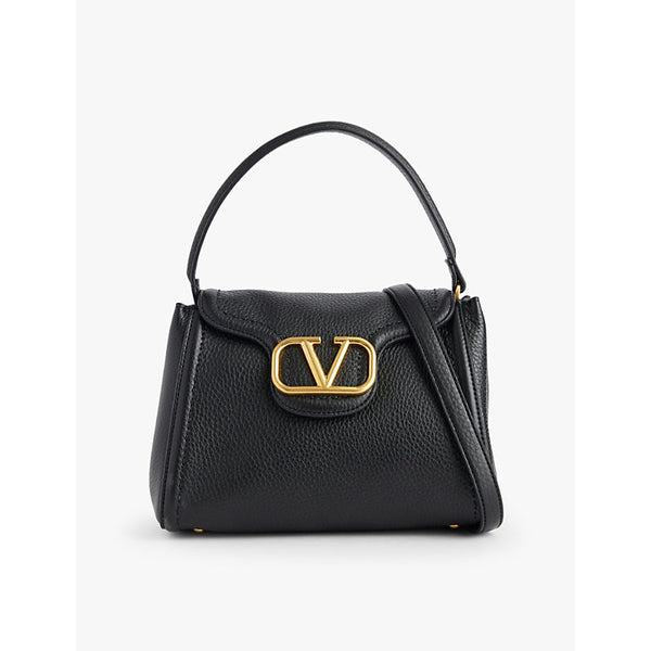  Valentino Garavani Brand-plaque leather top-handle bag